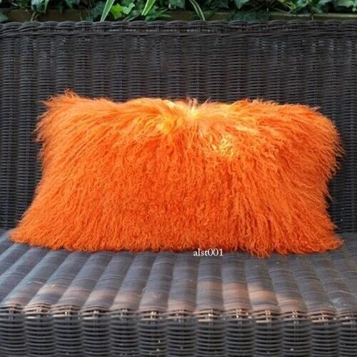 Mongolian Lamb Fur Cushion Cover, Sofa Pillow Cover Home Decoration No Stuffing