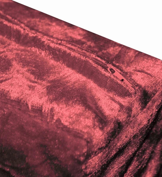 Mv08 Shery-Red Crushed Velvet Sofa Seat Patio Bench Cushion Bolster Cover/Runner