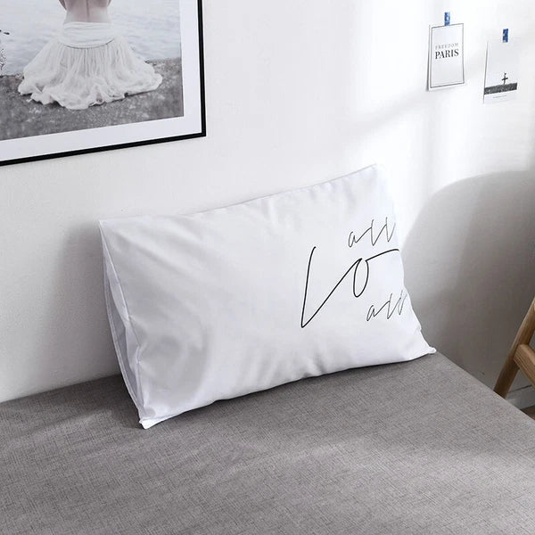 White Cushion Cover Letter Printed Pilow Case 2Pcs Pillowcase Bedroom Throw Sofa