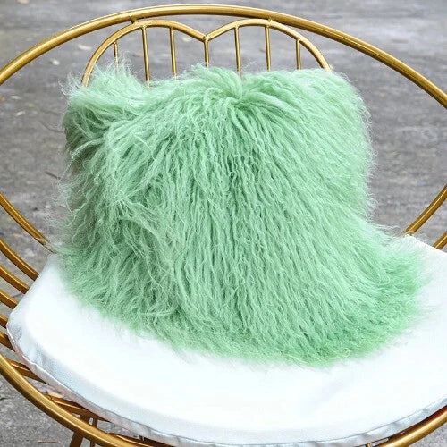 Mongolian Lamb Fur Cushion Cover, Sofa Pillow Cover Home Decoration No Stuffing
