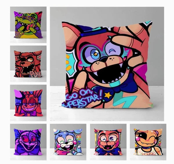 Pillow Covers Decorative Sofa Printing Home Cute Fnaf Short Plush Cushion Cover