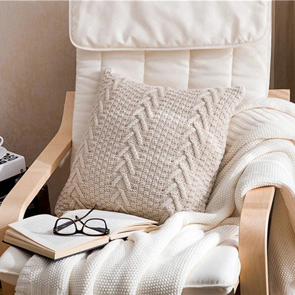 Home Sofa Bed Pillowcase Crochet Knitted Fashion Decor Waist Throw Cushion Cover