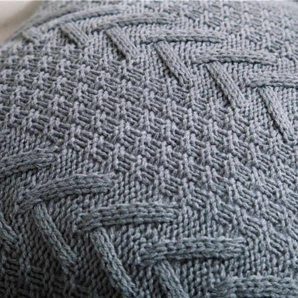 Knitted Pillowcase Sofa Bed Throw Waist Car Cushion Cover Pillow Case Home Decor