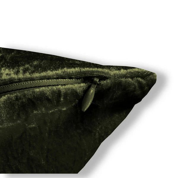 Mv34 Olive Crushed Velvet Sofa Seat Patio Bench Box Cushion Bolster Cover/Runner