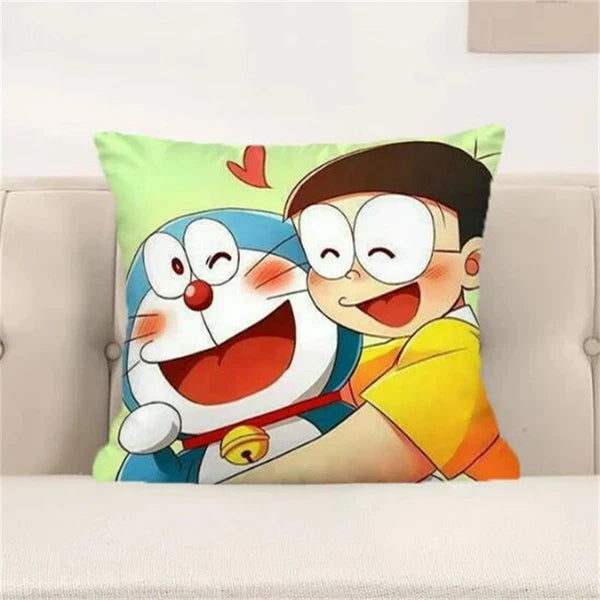 Doraemon Decor Short Plush Print Cushion Covers Room Decor Pillowcases Sofa