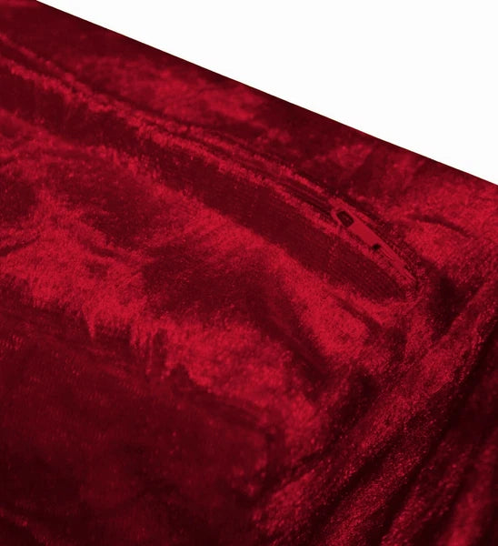 Mv27 B-Red Crushed Velvet Sofa Seat Patio Bench Box Cushion Bolster Cover/Runner