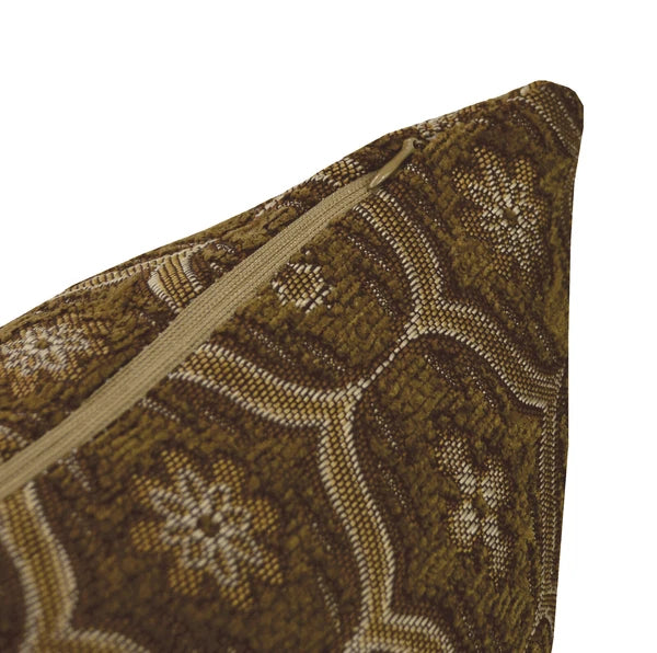 We62 -Olive Brown Eye Flora Damask Bolster Case/Pillow/Sofa Seat Cushion Cover