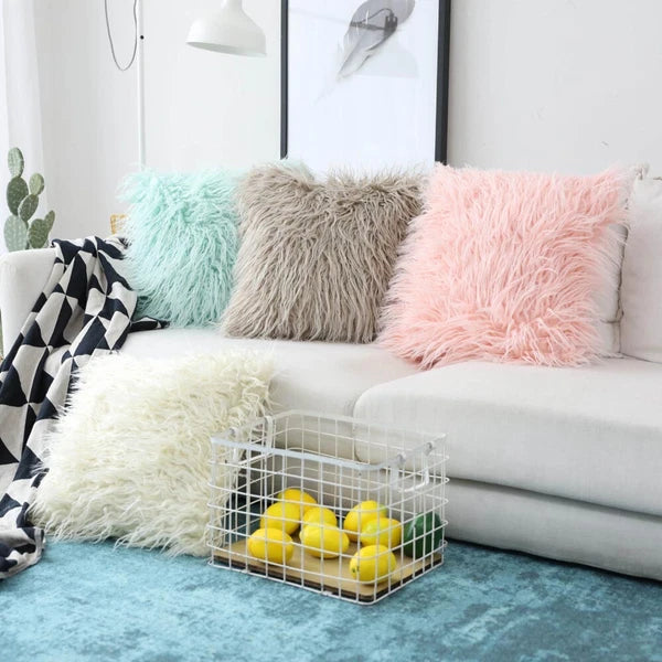 Furry Shaggy Pillow Cover Sofa Cushion Covers Pillowcases Bed Throw Home Decor
