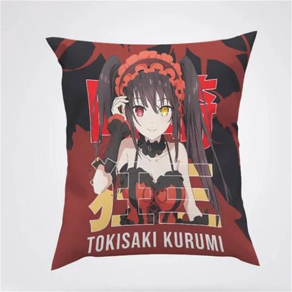 Anime Cartoon Tokisaki Kurumi Print Cushion Cover Sofa Home Decor Pillowcase