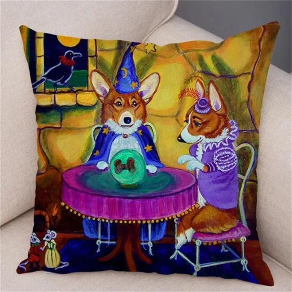 Welsh Corgi Pembroke Cushion Cover for Sofa Decor Cartoon Dog Pillow Case