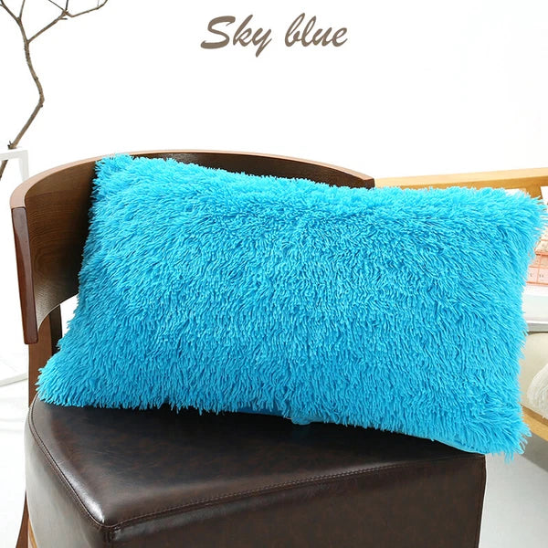 Long Fluffy Plush Throw Pillow Cases Shaggy Sofa Bed Cushion Cover 50x70cm