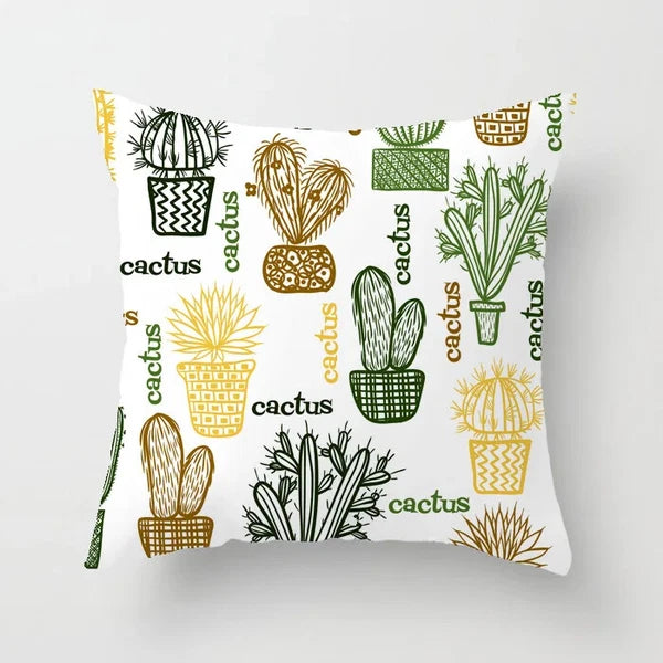 Cactus Succulent Plants Pillowcase Decor Sofa Cushion Case Bed Pillow Cover