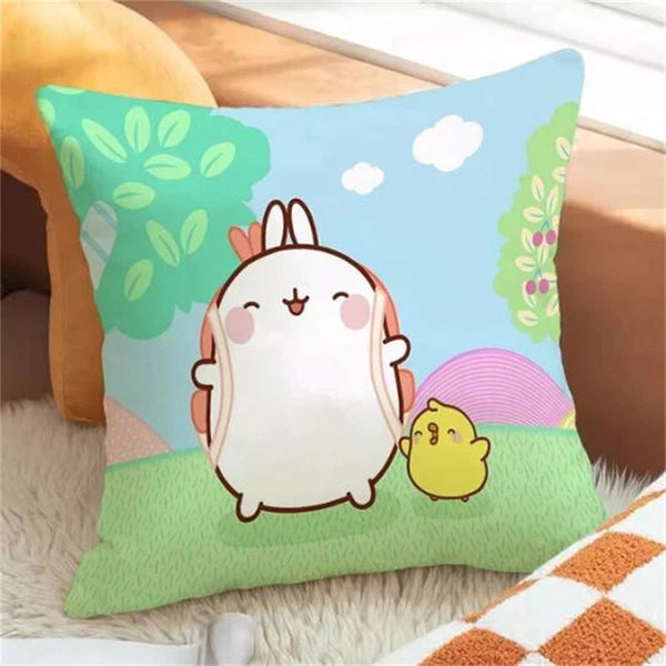 Molang Pillowcases for Cushion Cover Sofa Cushions Fall Car Decoration Anime