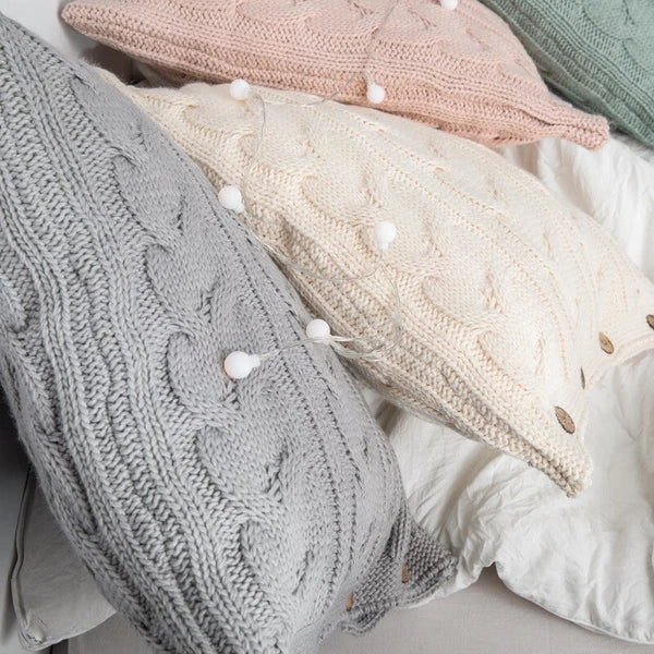 Knitted Cushion Cover Button Pillowcase Pillows Covers Sofa Throw Bed Home Decor