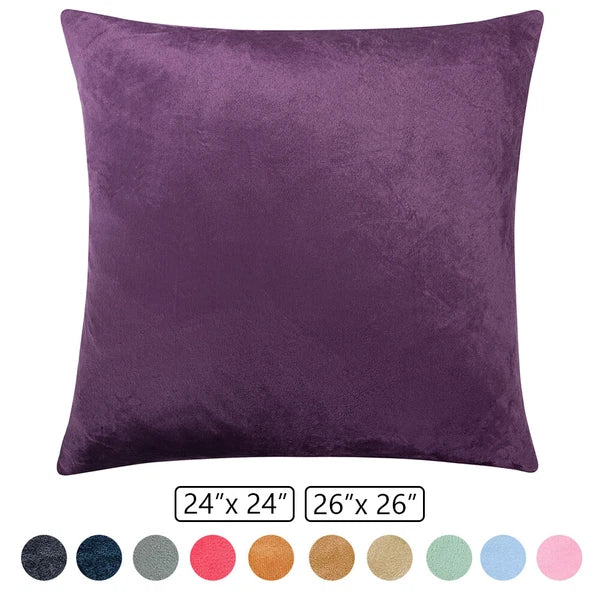 Velvet Euro Pillow Cover Sofa Couch Bed Square Cushione Cover Nice Rich Colors