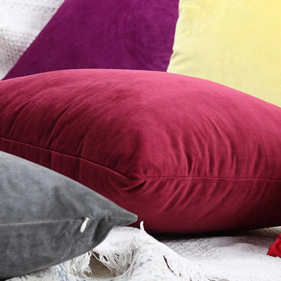 UK 16" 18" 20" 22" 24" Velvet Cushion Cover Pillow Case Home Sofa Bed Decor