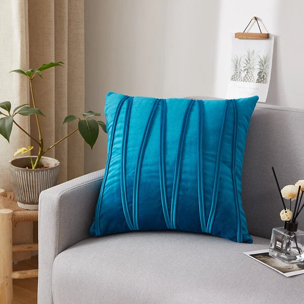 Plain Velvet Cushion Covers Stripe Pillow Case for Sofa Couch Bedroom 16 Colours
