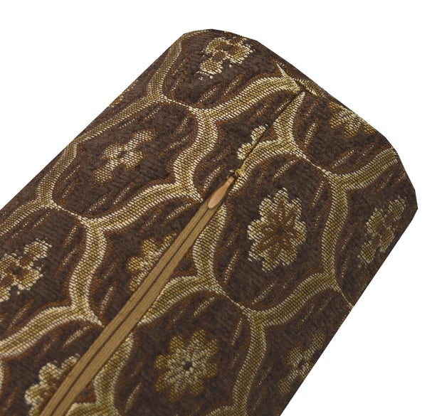 We61 -Dk Brown Gold Eye Flora Damask Bolster Case/Pillow/Sofa Seat Cushion Cover
