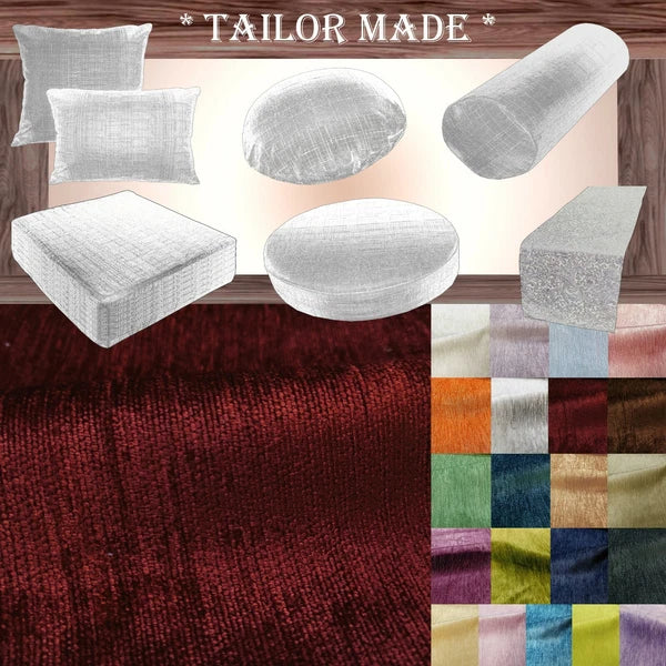 Wn08 Dark Red Chenille  Sofa Seat Patio Bench Box Cushion Bolster Cover/Runner