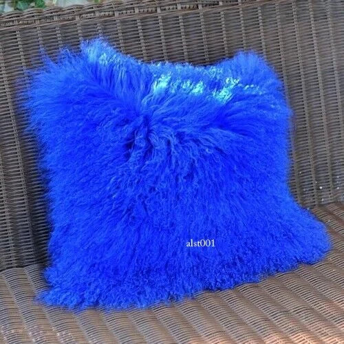 Mongolian Lamb Fur Cushion Cover, Sofa Pillow Cover Home Decoration No Stuffing