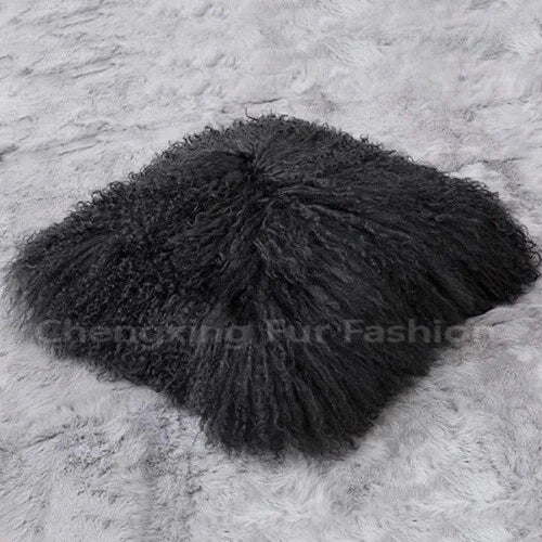 Mongolian Lamb Fur Cushion Cover, Sofa Pillow Cover Home Decoration No Stuffing