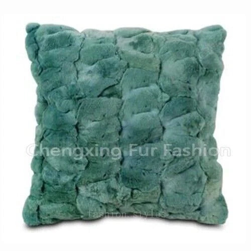 Rabbit Fur Patchwork Sofa Cushion Covers Furry Pillow Cover No Stuffing