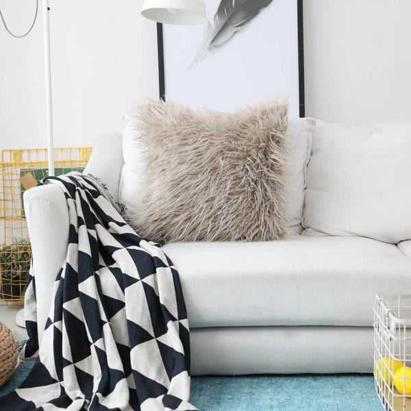 Furry Shaggy Pillow Cover Sofa Cushion Covers Pillowcases Bed Throw Home Decor