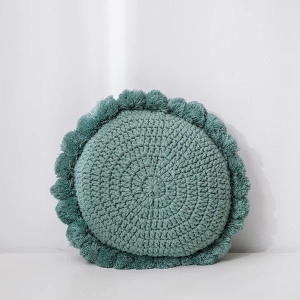 Round Knitted Waist Pillow Throw Sofa Car Office Chair Cushion Pillows Pad Decor