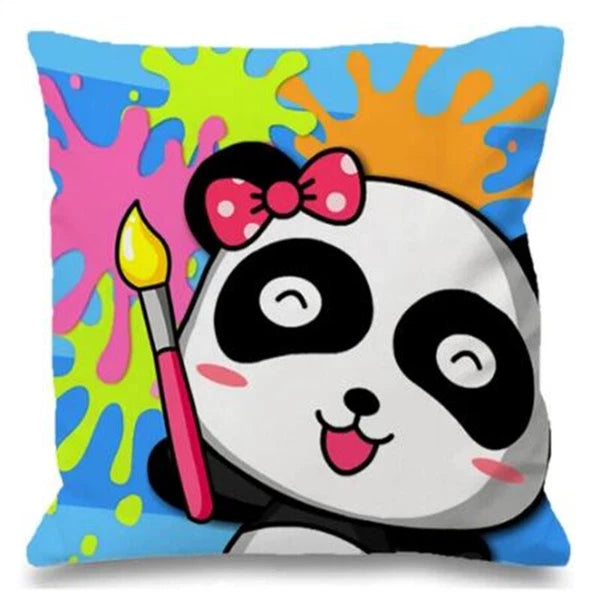 Cushion Cover Baby Bus for Sofa Home Decor Pillowcase Short Plush Bed