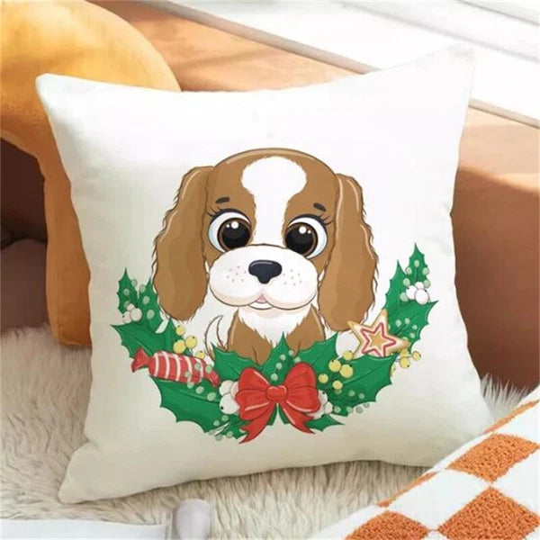 Cartoon Dog Pillowcases for Cushion Cover Car Decoration Sofa Cushion Fall Decor