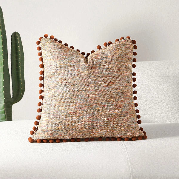 Pom-Poms Tassels Cushion Cover Pillow Case Sofa Bed Home Decor 35*50cm 45*45cm