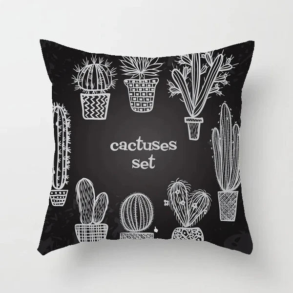 Cactus Succulent Plants Pillowcase Decor Sofa Cushion Case Bed Pillow Cover