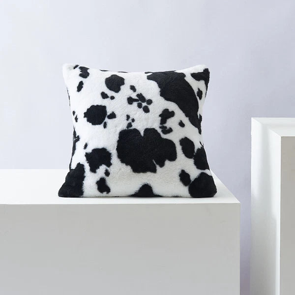 Cow Printing Cushion Cover Soft Plush Throw Sofa Pillow Case Decorative Home Bed