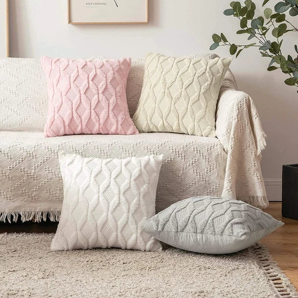 Pillow Cover Plush Solid Nordic Cushion Cover Living Room Sofa Home Decorations