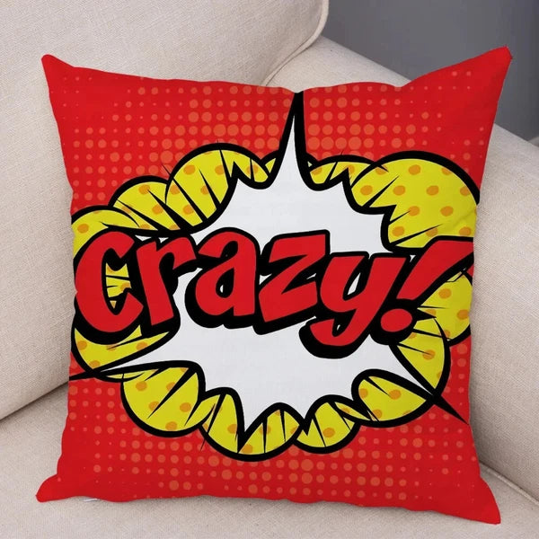 Pop Art Cushion Cover Polyester Cotton Pillowcase Sofa Chair Bed Pillow Cover