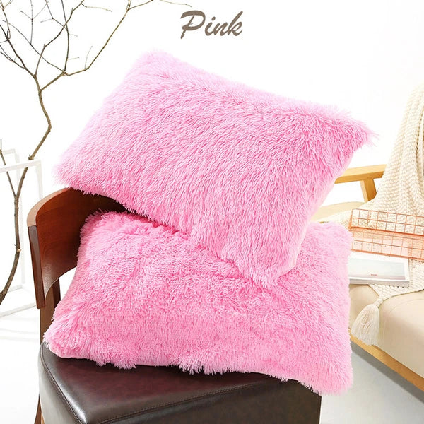 Long Fluffy Plush Throw Pillow Cases Shaggy Sofa Bed Cushion Cover 50x70cm