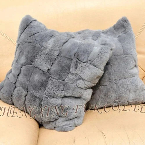 Rabbit Fur Patchwork Sofa Cushion Covers  Pillow Cover No Stuffing