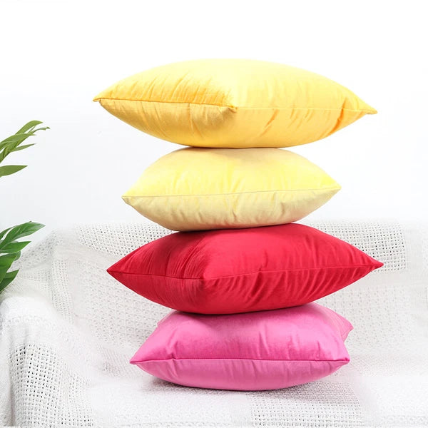 UK 16" 18" 20" 22" 24" Velvet Cushion Cover Pillow Case Home Sofa Bed Decor
