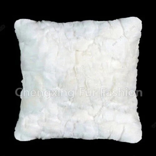 Rabbit Fur Patchwork Sofa Cushion Covers Furry Pillow Cover No Stuffing