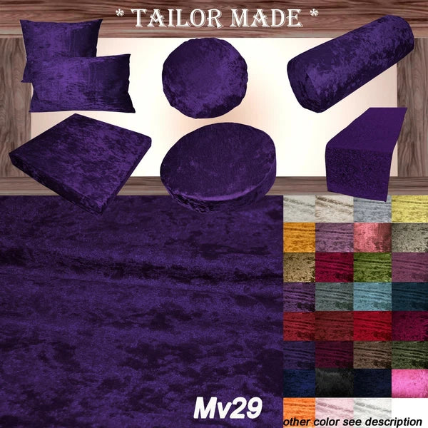 Mv29 Voilet Crush Velvet Sofa Seat Patio Bench Box Cushion Bolster Cover/Runner