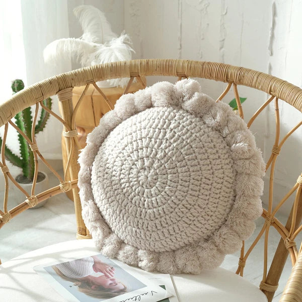 Round Seat Pad Cushion Chair Knit Waist Garden Sofa Bed Patio Floor Pillow Case