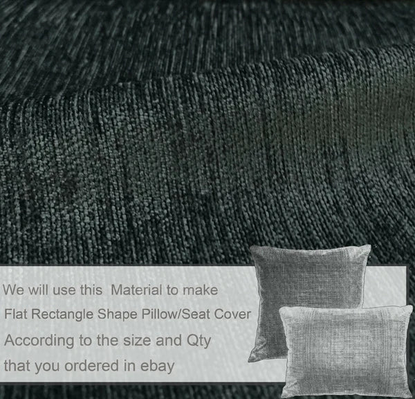 Wn21 Dark Gray Chenille Sofa Seat Patio Bench Box Cushion Bolster Cover/Runner