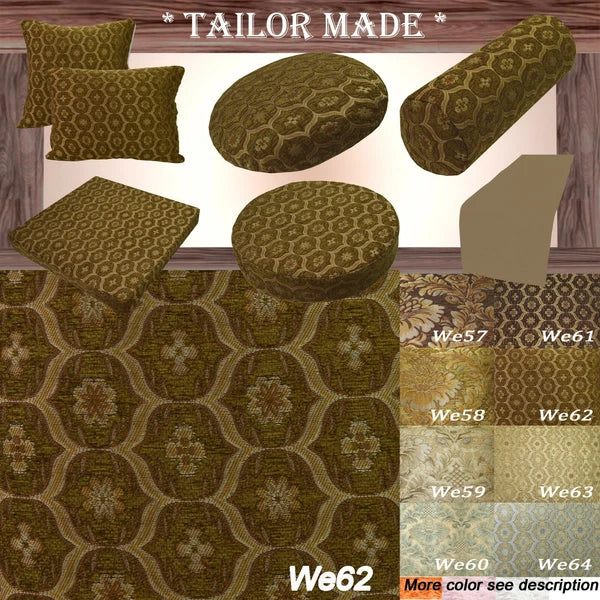 We62 -Olive Brown Eye Flora Damask Bolster Case/Pillow/Sofa Seat Cushion Cover