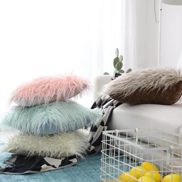 Furry Shaggy Pillow Cover Sofa Cushion Covers Pillowcases Bed Throw Home Decor