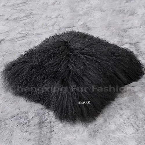 Mongolian Lamb Fur Cushion Cover, Sofa Pillow Cover Home Decoration No Stuffing