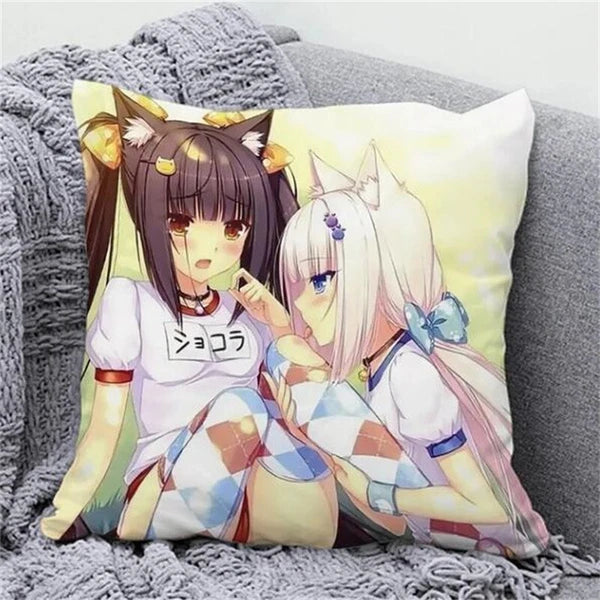 NekoPara Anime Pillow Cover Fall Decor Sofa Cushions Cushion Covers Pillowcase
