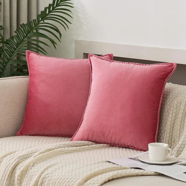 Throw Pillow Covers Pack of 2 Soft Decorative Square Cushion Covers for Couch