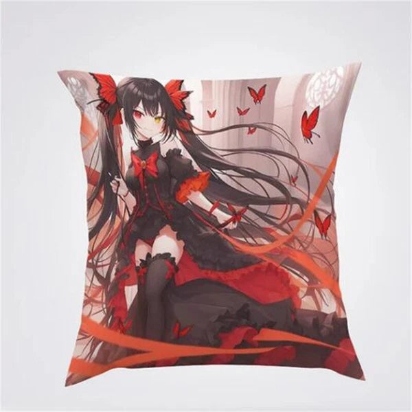 Anime Cartoon Tokisaki Kurumi Print Cushion Cover Sofa Home Decor Pillowcase