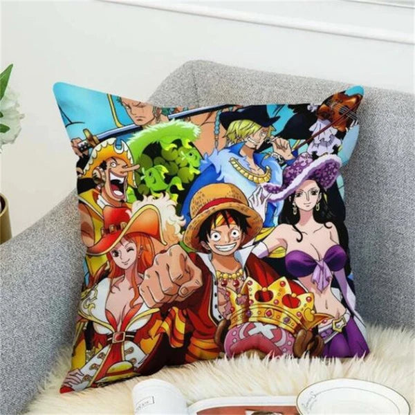Anime Cartoon One Piece Print Cushion Cover Sofa Home Decor Pillowcase