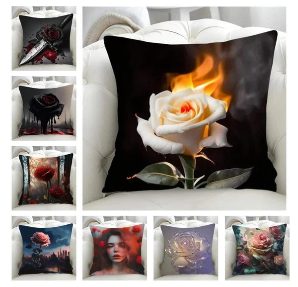 Decorative for Rose Chair Cushion Cover Pillowcase Lounge Chair Short Plush Sofa